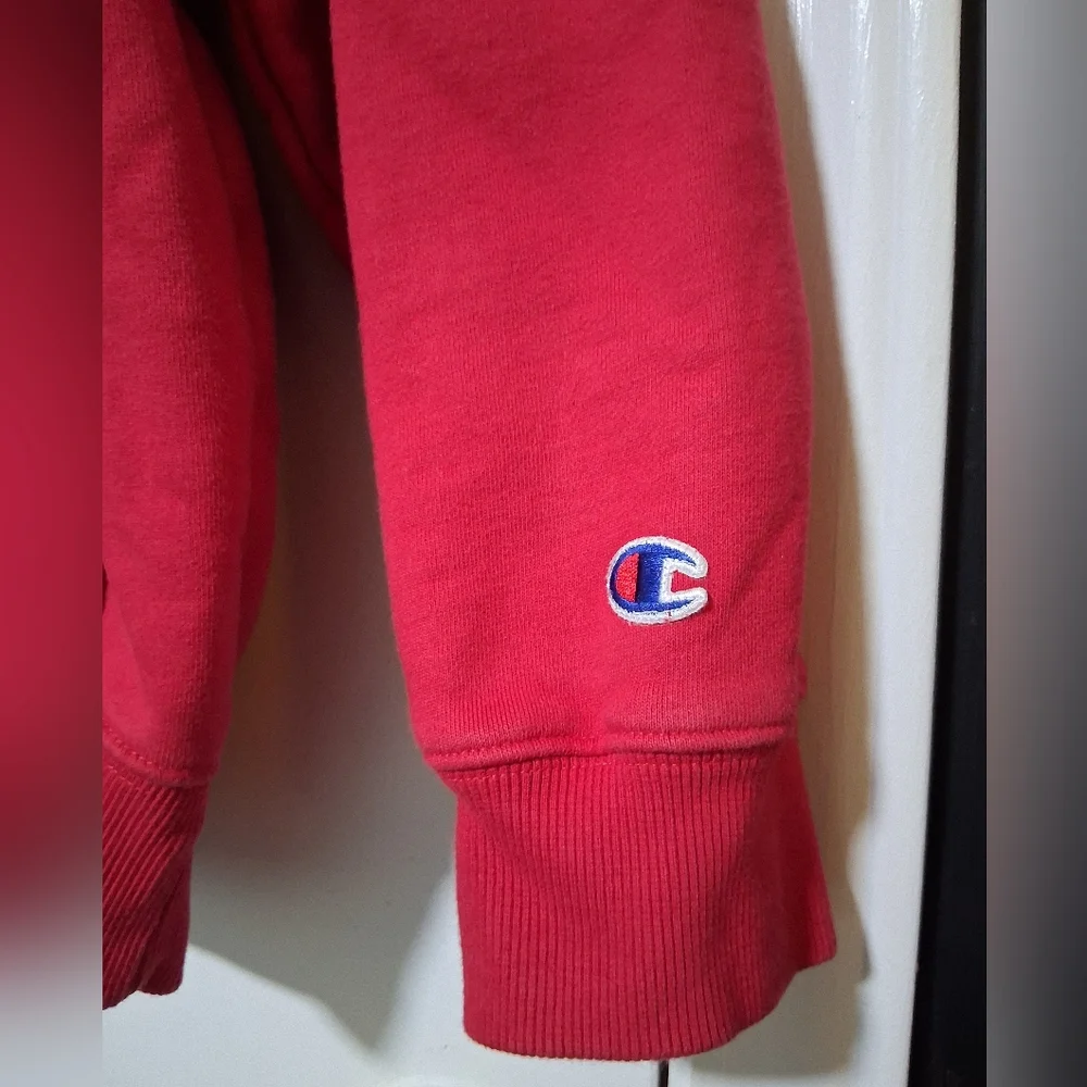 Champion Vibrant Red Hoodie with Logo Size Large - Picture 3 of 9